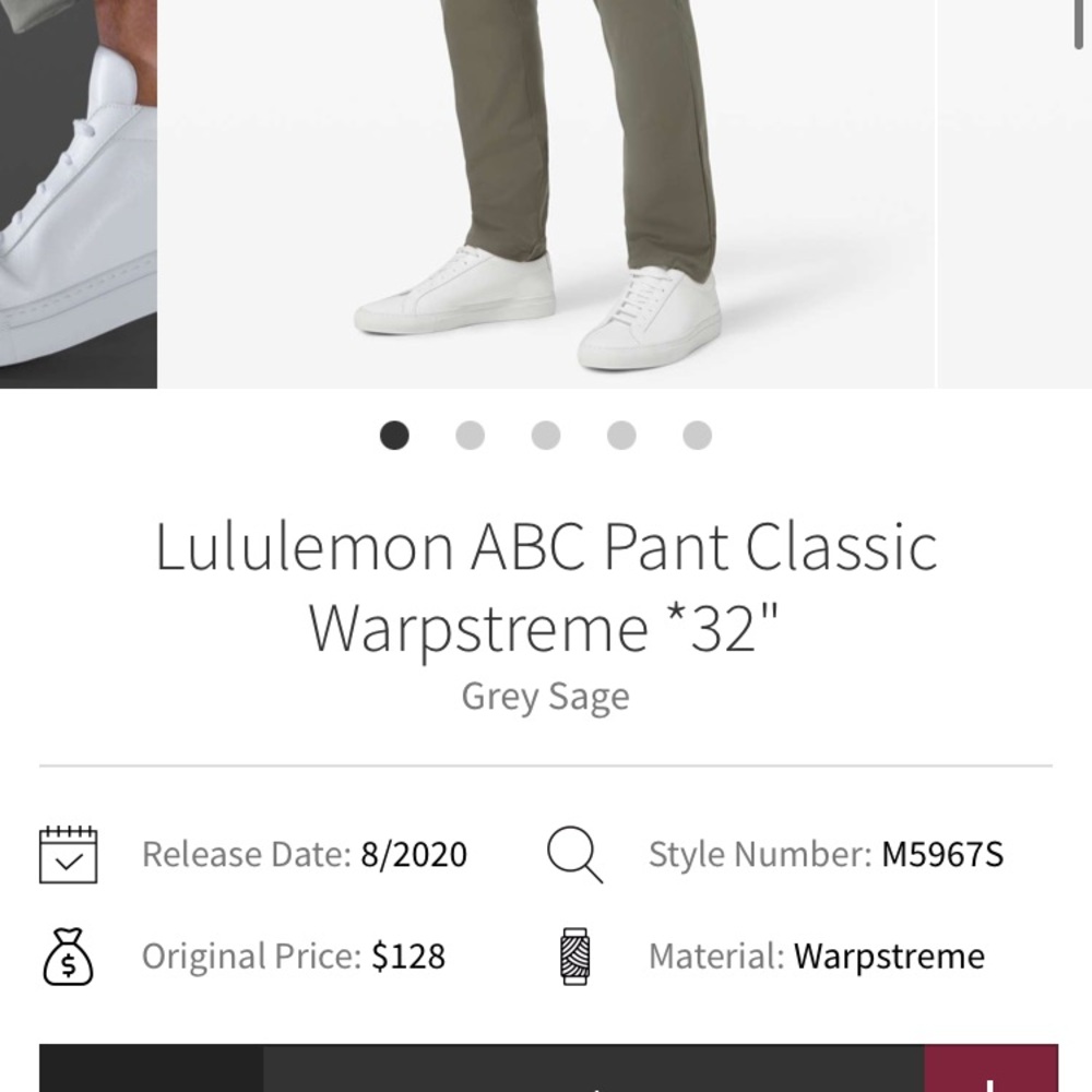 lululemon athletica ABC Pant Classic Warpstreme - Grey Sage